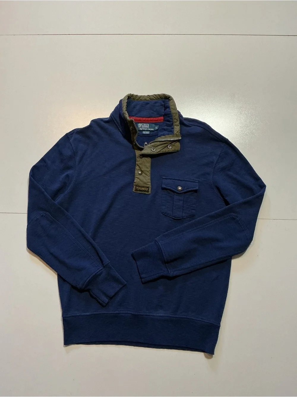 Vintage Polo Ralph Lauren Military Outdoor Pocket 1/4 Zip Pullover Sweatshirt - Picture 1 of 11